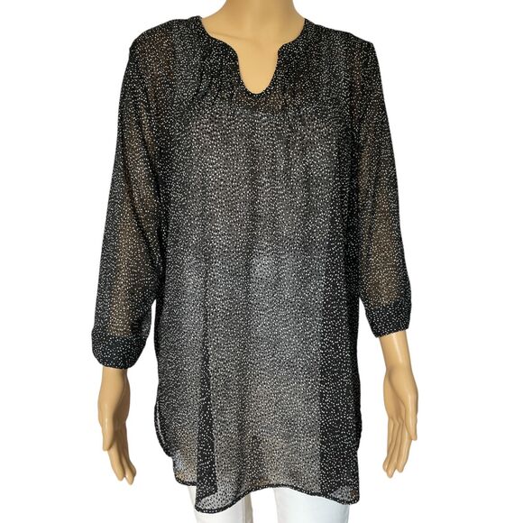 The Limited Tops - THE LIMITED Women's Black High Low Tunic Sz / L